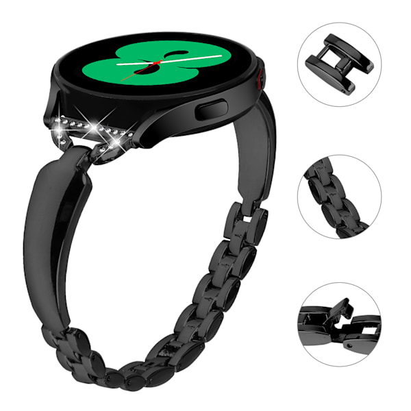 Samsung Galaxy Watch-rem, armbåndsurrem i rustfrit stål 20 mm Sort