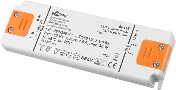 LED-transformer 12 V (DC) (DC), 30 W