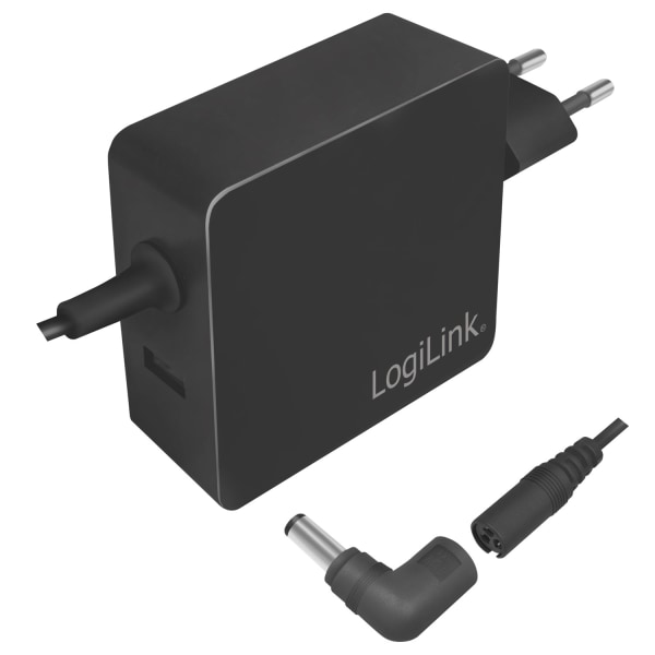 LogiLink Laptop-strömadapter + USB-laddning 70W