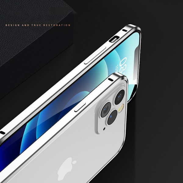 Stötfångarfodral i aluminiumlegering för iPhone 15 Pro Silver