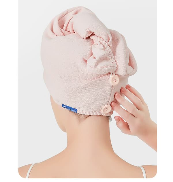 Hårttørrehætte i mikrofiber, hurtigtørrende håndklæde til hårindpakning Pink Pink
