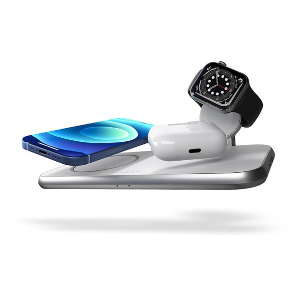 ZENS 4in1 Laddare Designad för Magsafe 10W + Plats för Magsafe + USB-A + Apple Watch