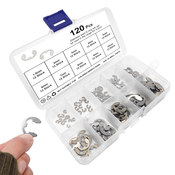 120 st Circlip Set - Extern Snap Retaining Rings Kit
