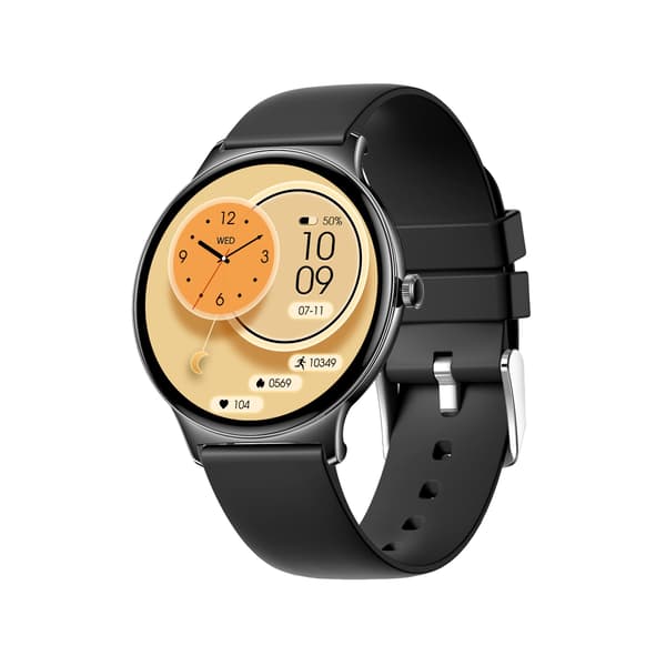 Multifunktionelt smartwatch med Bluetooth-opkald og sundhedsovervågning Sort