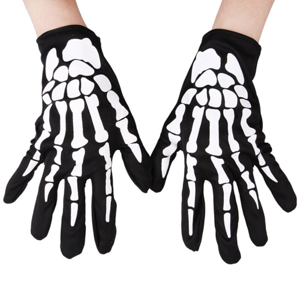1 par Halloween Luminous Skeleton-handskar Fullfinger för Cospla Flerfärgad
