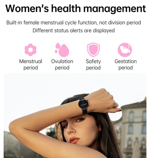 Sølv Smartwatch med Grå Silikonerem - Bluetooth, NFC og Sundhedsovervågning
