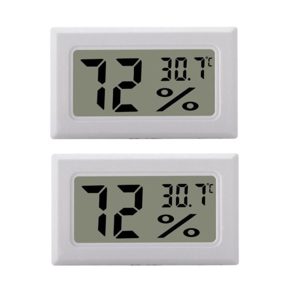 Mini LCD Hygrometer / Termometer Vit  2-pack