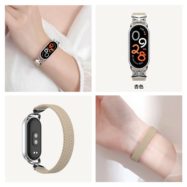 Klockarmband i Nylon för Xiaomi 8/9/10 Aprikos