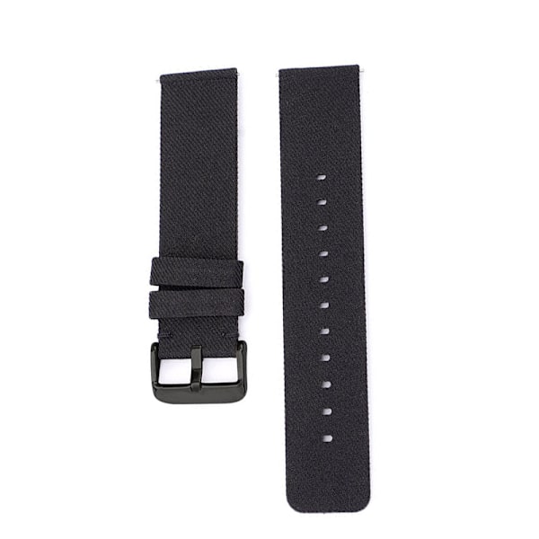 Svart klockarmband i canvas med svart spänne 20 mm