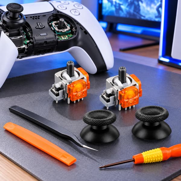 TMR Hall Effect Joystick kompatibelt med PS5 Controller - 7-i-1 Set för förbättrad spelprecision