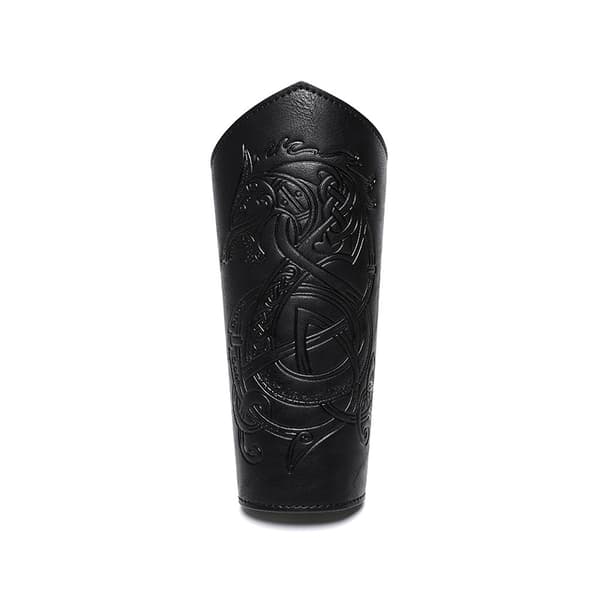 Medeltida läderarmbeskydd Black Black