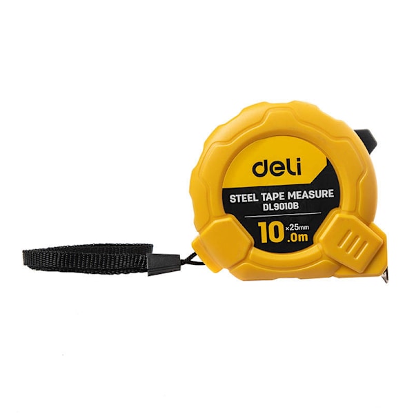 Stålmåttband 10m/25mm Deli Tools EDL9010B (gul)
