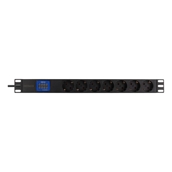 7-Outlet 19" power distrib unit, 3500W, CEE 7/3, digital