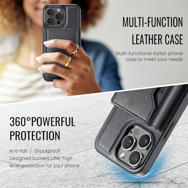 M2 Magnetiskt Fodral med Korthållare för iPhone 16 Pro Max