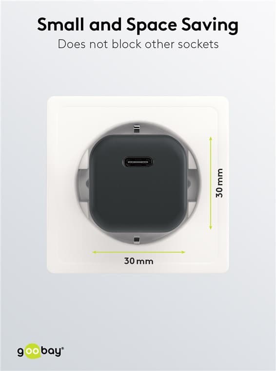 USB-C™ PD GaN -pikalaturi Nano (30W), musta
