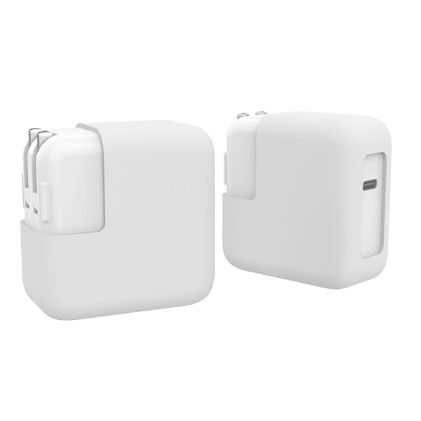 Silikoninen laturin suojakuori Apple MacBook 29W/30W:lle Valkoinen