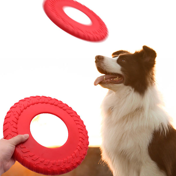 Hundefrisbee - TPR-materiale til interaktiv leg Rød