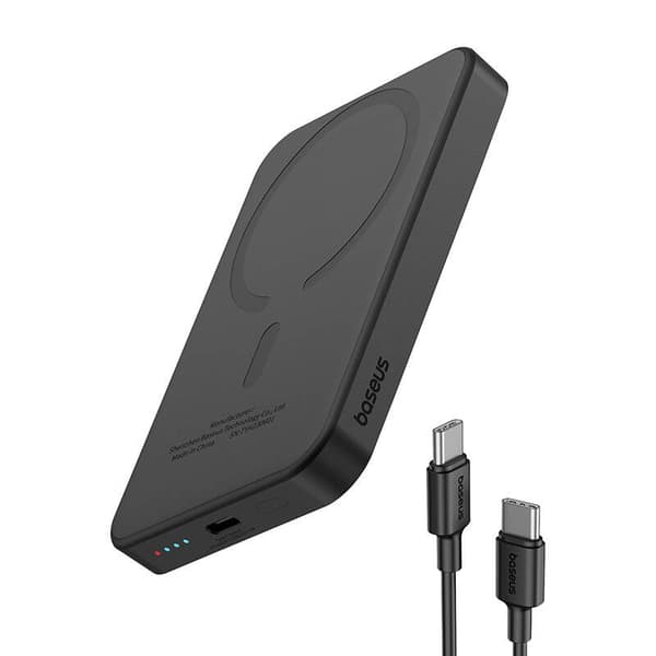 Magneettinen Mini Powerbank Baseus 5000mAh, USB-C 20W (musta)