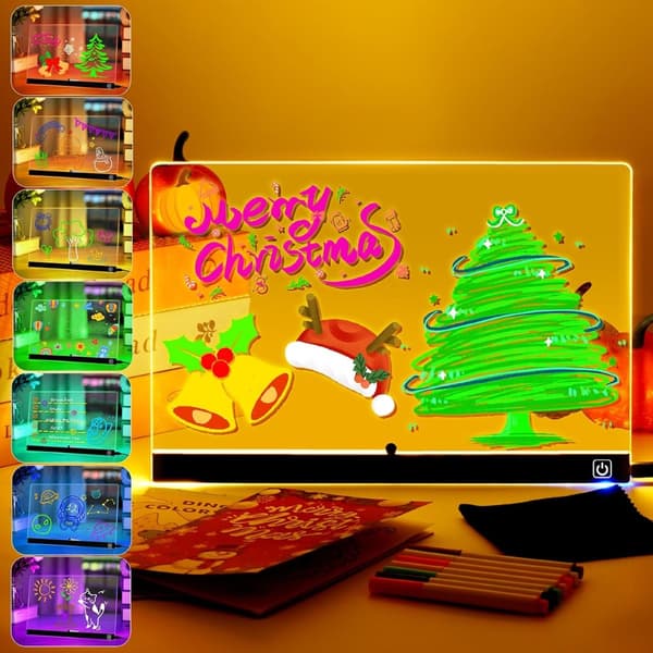 DIY Transparent LED Message Board - Ljus Upp Raderbar Akryl Ritbord med USB-C Medium Medium