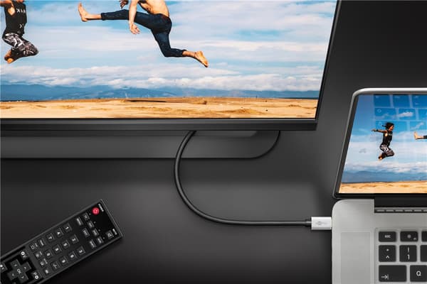 USB-C™ til HDMI™ kabel, 3 m, sort;sølv