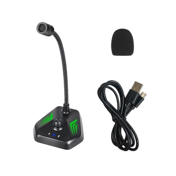 USB Kondensatormikrofon til optagelse, streaming og gaming - høj følsomhed, Plug & Play, Kompatibel med computere