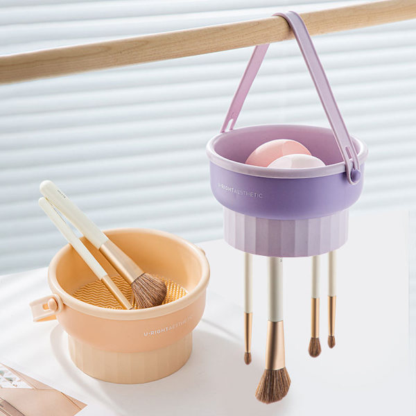 Makeup Brush Cleaner Mat 3 in 1 Cleaner Beige