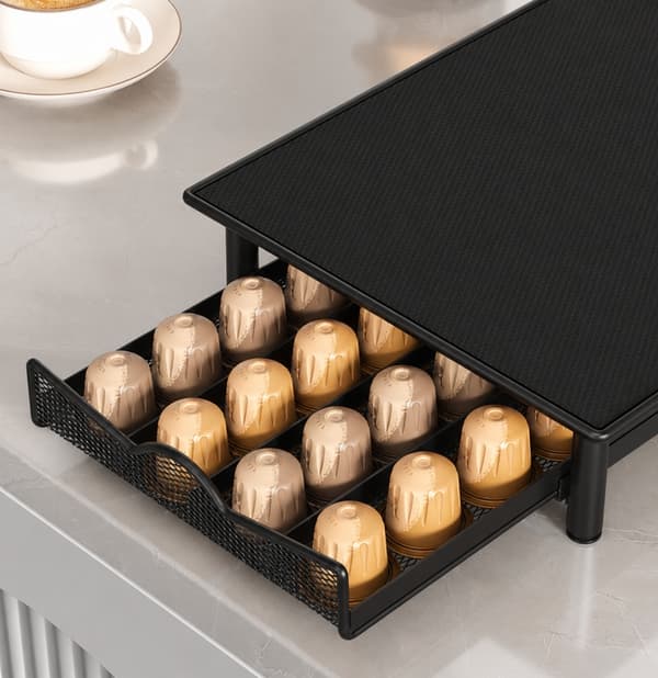Förvaring för Nespresso-Kapslar - Rymmer 40 Kapslar Black Black