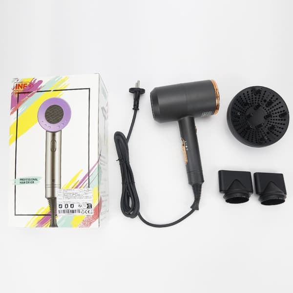 Hårtørrer med diffuser og koncentrator 5 hastigheder Black Black