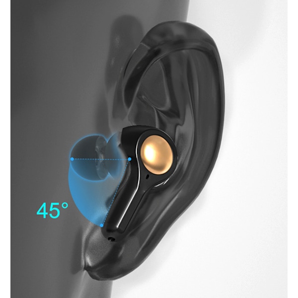 Trådlösa Bluetooth 5.0 Hörlurar med dubbla dynamiska högtalare Svart