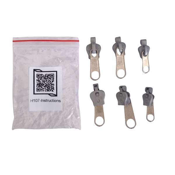 Fix A Zipper (6-pack) - Dragkedja Reparationssats Silver