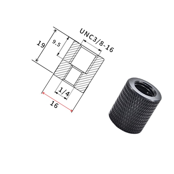 5-pack 1/4 tum hona till M8 hane gängadapter för stativ och kameratillbehör 3/8-16