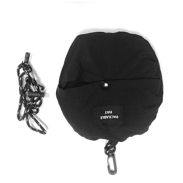 Bred Brättad Bucket Hat / Solhatt Svart