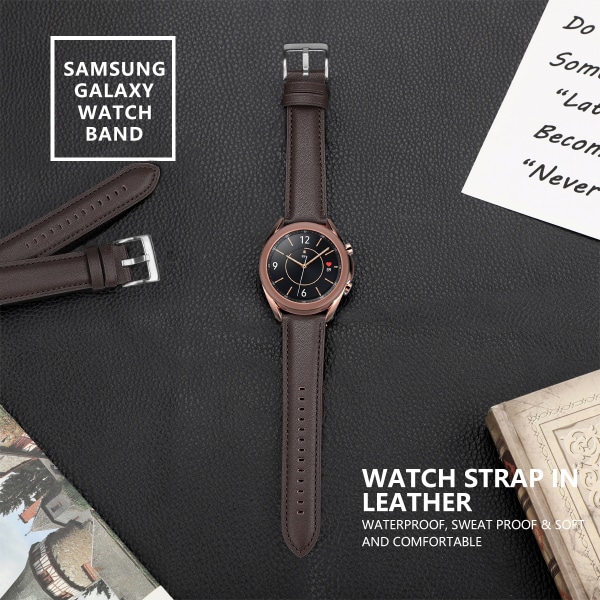 Klockarmband kompatibelt med Samsung Galaxy Watch 3 45mm Brun