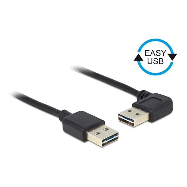 USB cable turnable USBA connectors male angled 1m black
