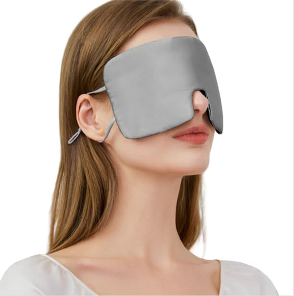 Överdimensionerad sidensovmask för män och kvinnor Grey Grey