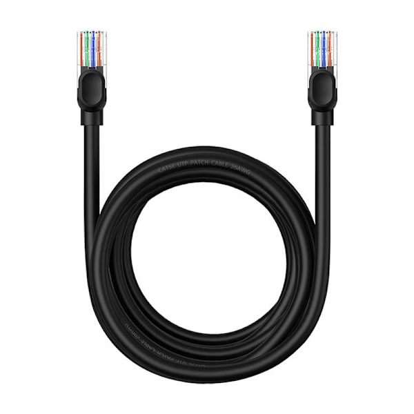 Baseus Ethernet CAT5, 5m verkkokaapeli (musta)