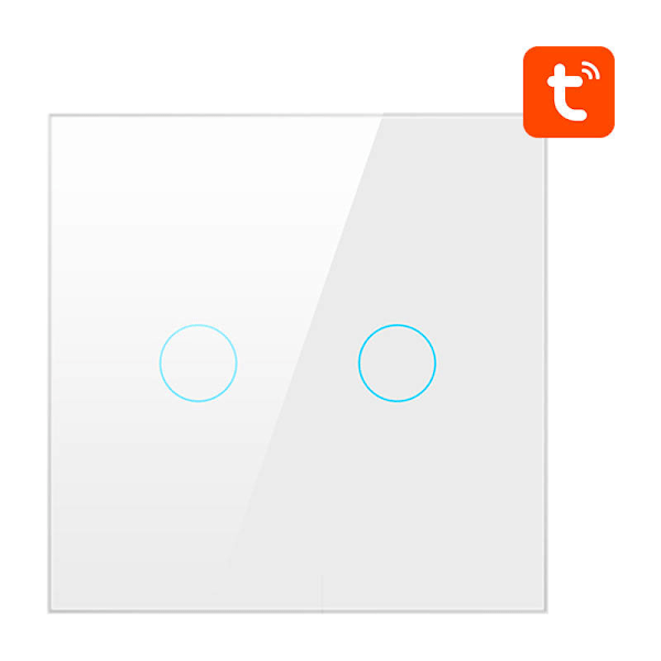 Smart Light Switch ZigBee Avatto ZTS02-EU-W2 2-vägs TUYA (vit)
