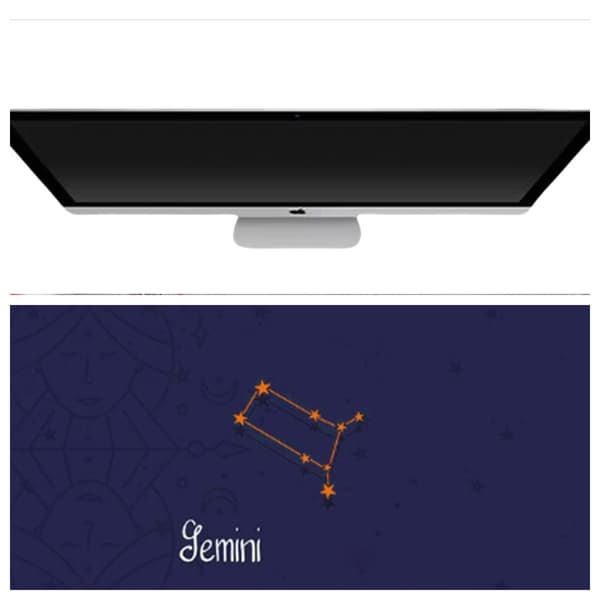 Gemini Stjernetegn Musemåtte - Skridsikker og Komfortabel