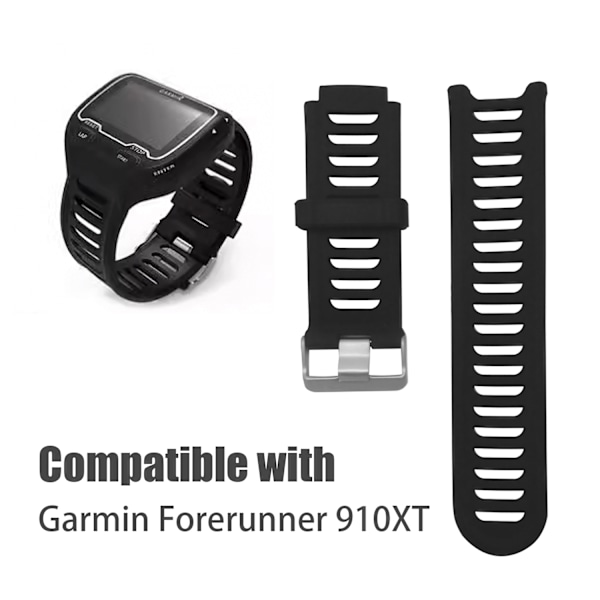 INF Urrem silikone Garmin Forerunner 910XT Sort