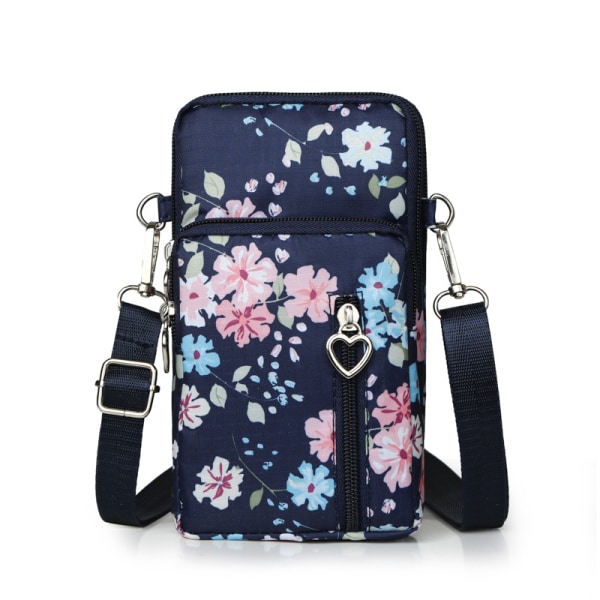 Kompakt Multifunktionel Mini Telefon Taske Farverigt blomstermønster