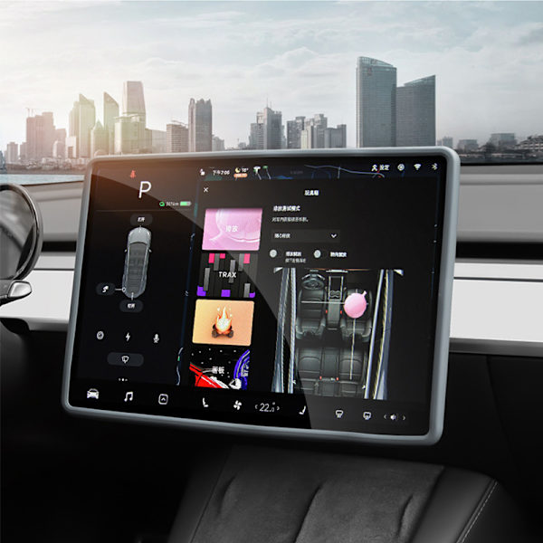 Tesla Model Y/3 skärmskyddsram Grå