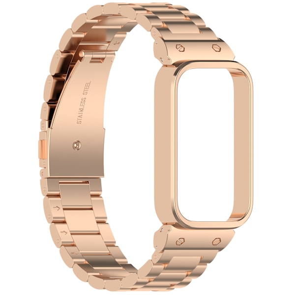 Urrem i rustfrit stål til Xiaomi Band 9 Active & Redmi Band 3 Rose guld