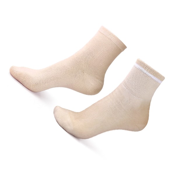 Geelillä Täytetyt Täyspitkät Sukat Mukavuutta Ja Tukea Varten Beige