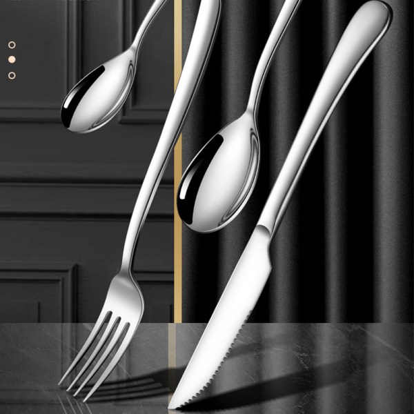 Elegant 4-delt sølvtøj knivske og gaffelsæt