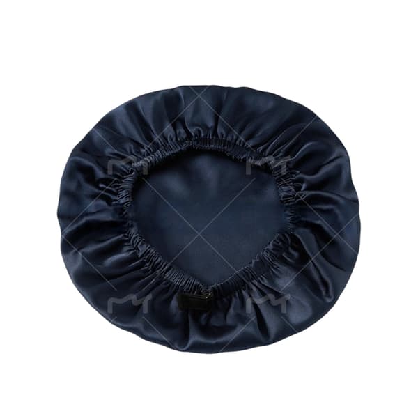 Dobbeltlags sovehætte i 100% silke til kvinder DarkBlue DarkBlue