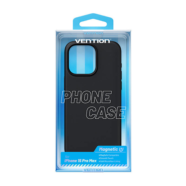 Vention KUFB0-40 Silikonfodral för iPhone 15 Pro Max (svart)