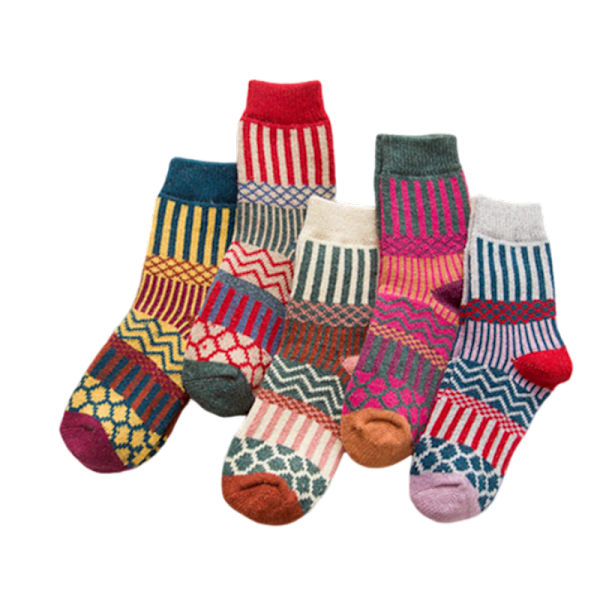 5 par åndbare strømper i flotte farver og mønstre MultiColor ...
