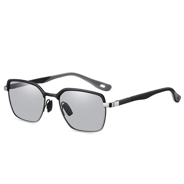 Stilfulde solbriller - A766 Gunmetal stel med grå linser Black+Sliver Black+Sliver