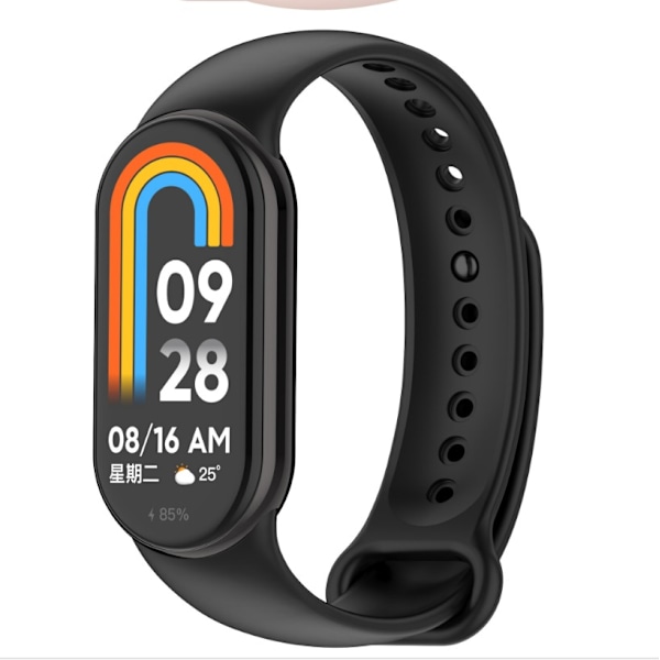 Stilfuld TPU-rem til Xiaomi Band 8/9 (Metal Head) Sort