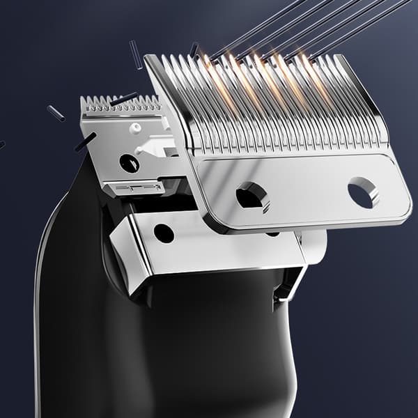 LED Gun Silver Hårklippare + Nästrimmer 3-delars set